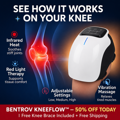 Bentrov KneeFlow™ — Heated Knee Massager with Red Light Therapy